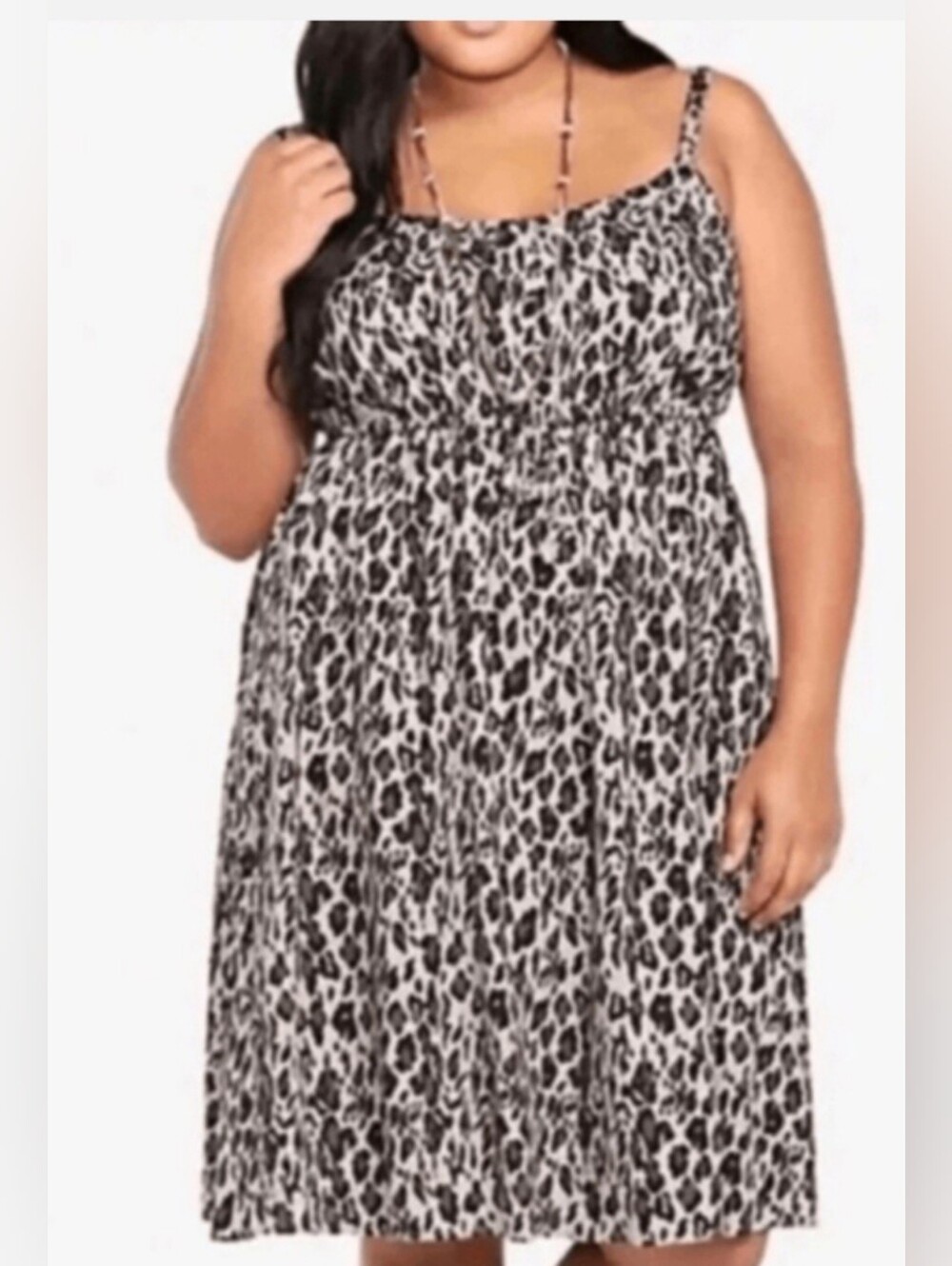 Torrid Plus Size Grey & Black Leopard Print Sundress